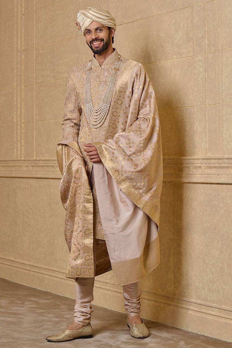 Tasva Pink Floral Embroidered Sherwani - India shopping