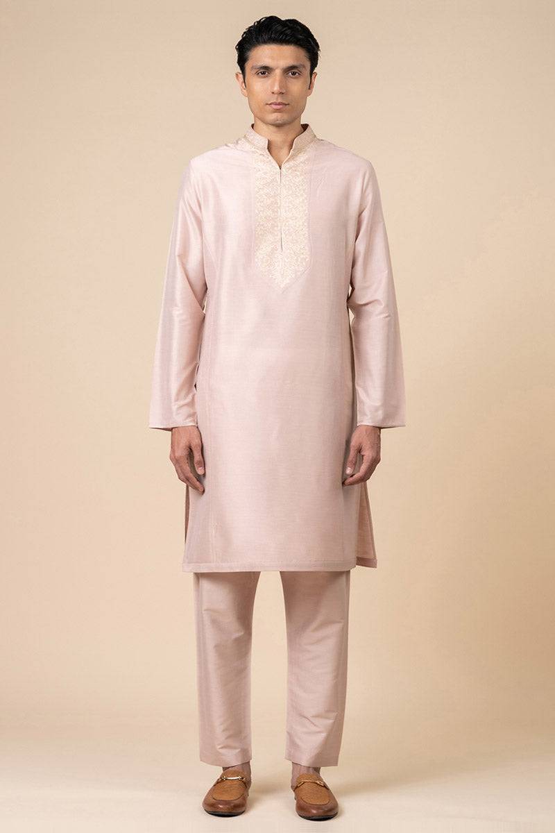 Tasva Pink Kurta Set with Resham Aari Embroidery - India shopping
