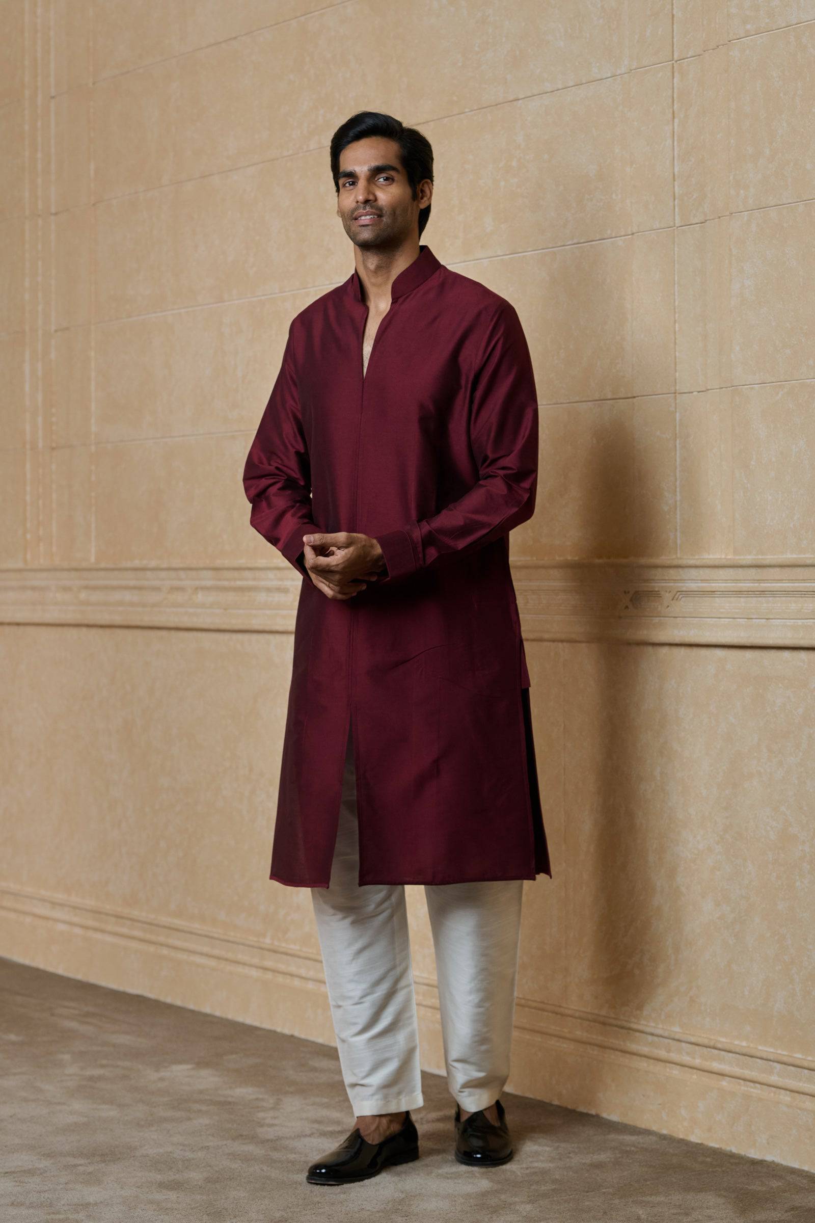 Tasva Single Kurta With Open Neck Detail - India shopping