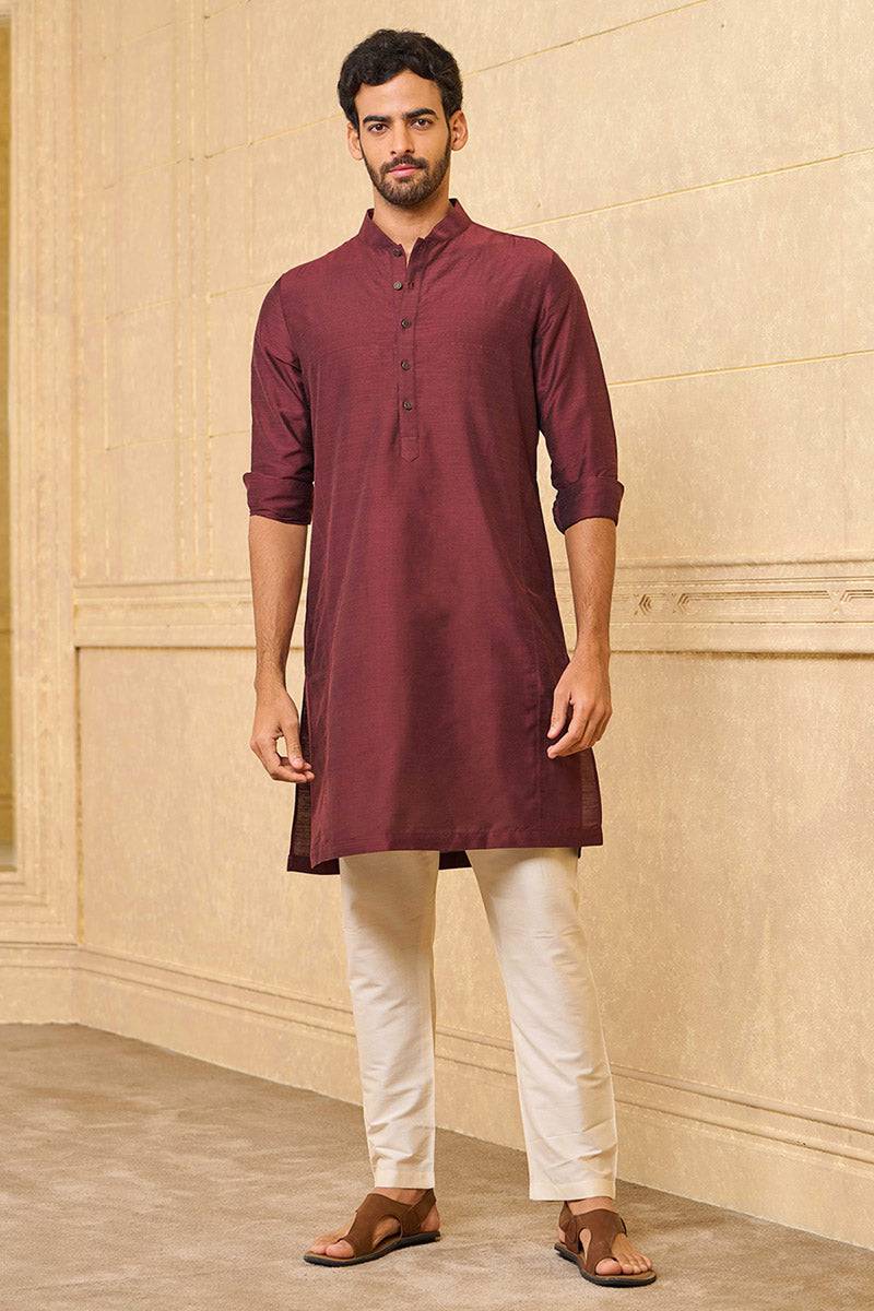 Tasva Single Kurta with Tasva Button Detailing - India shopping