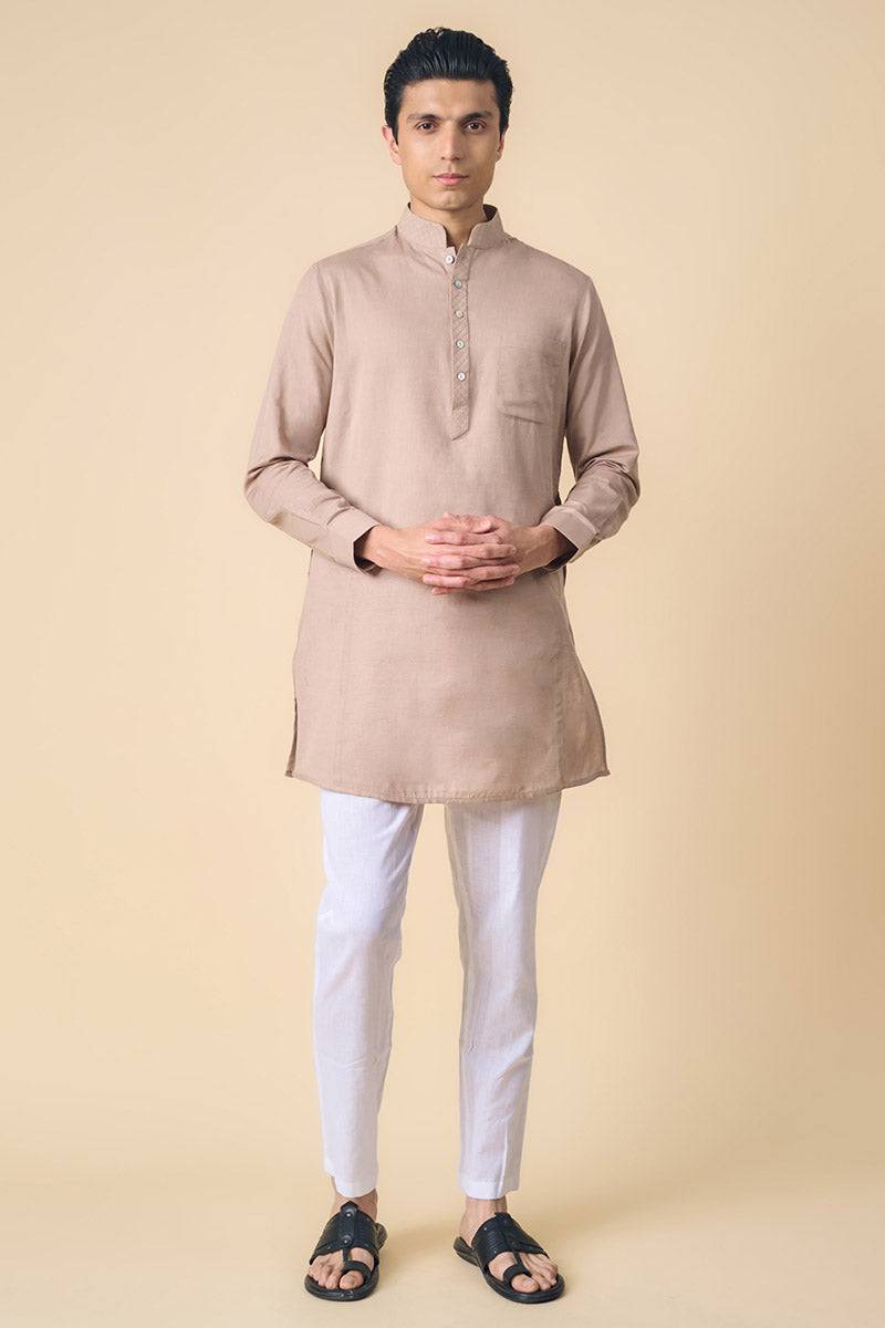 Tasva Single Kurta With Textured Collar - India shopping