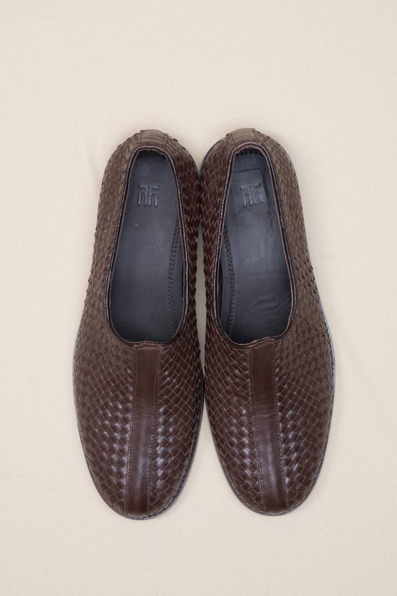 Tasva Woven Leather Shoes - India shopping
