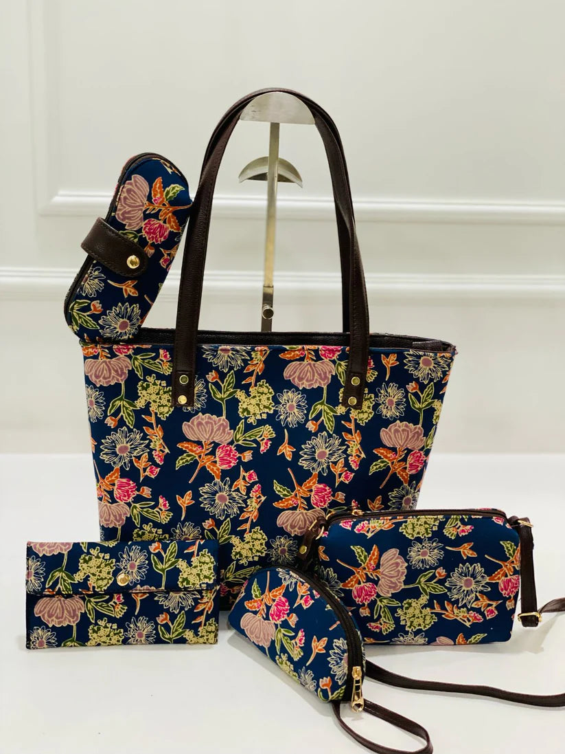 Tote Bag Set For Women Midnight Bloom 5-in-1