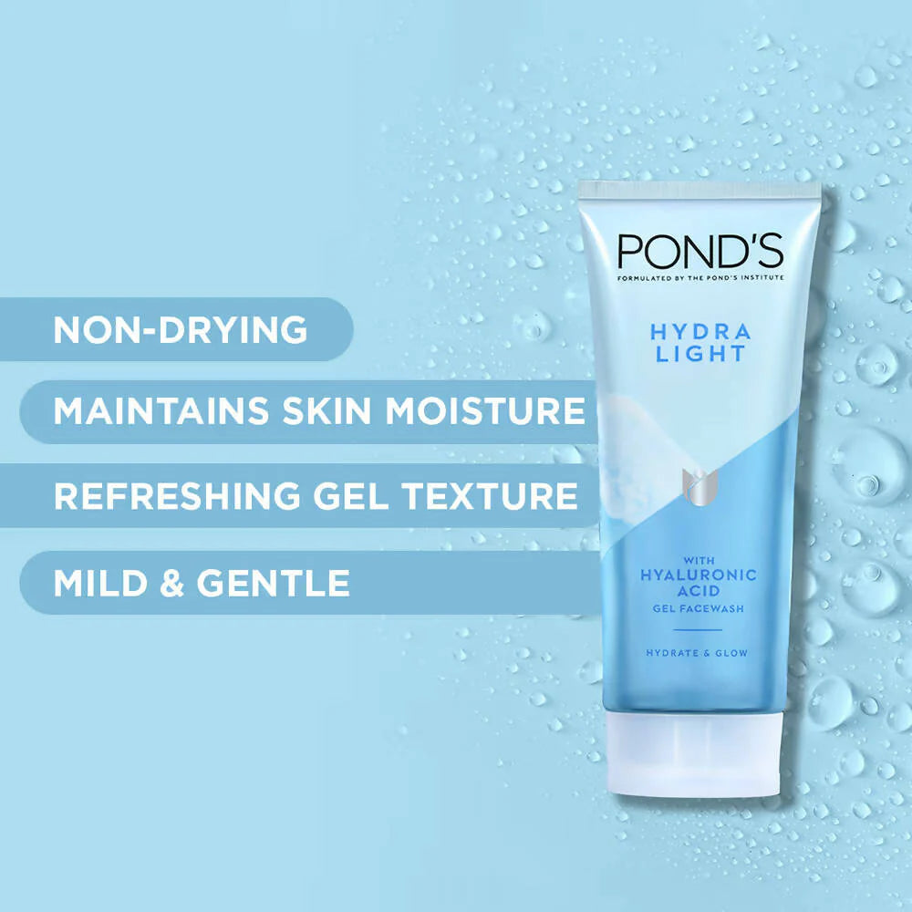 Pond's Hydra Light Hyaluronic Acid Hydrating Gel Face Wash - 100 gm