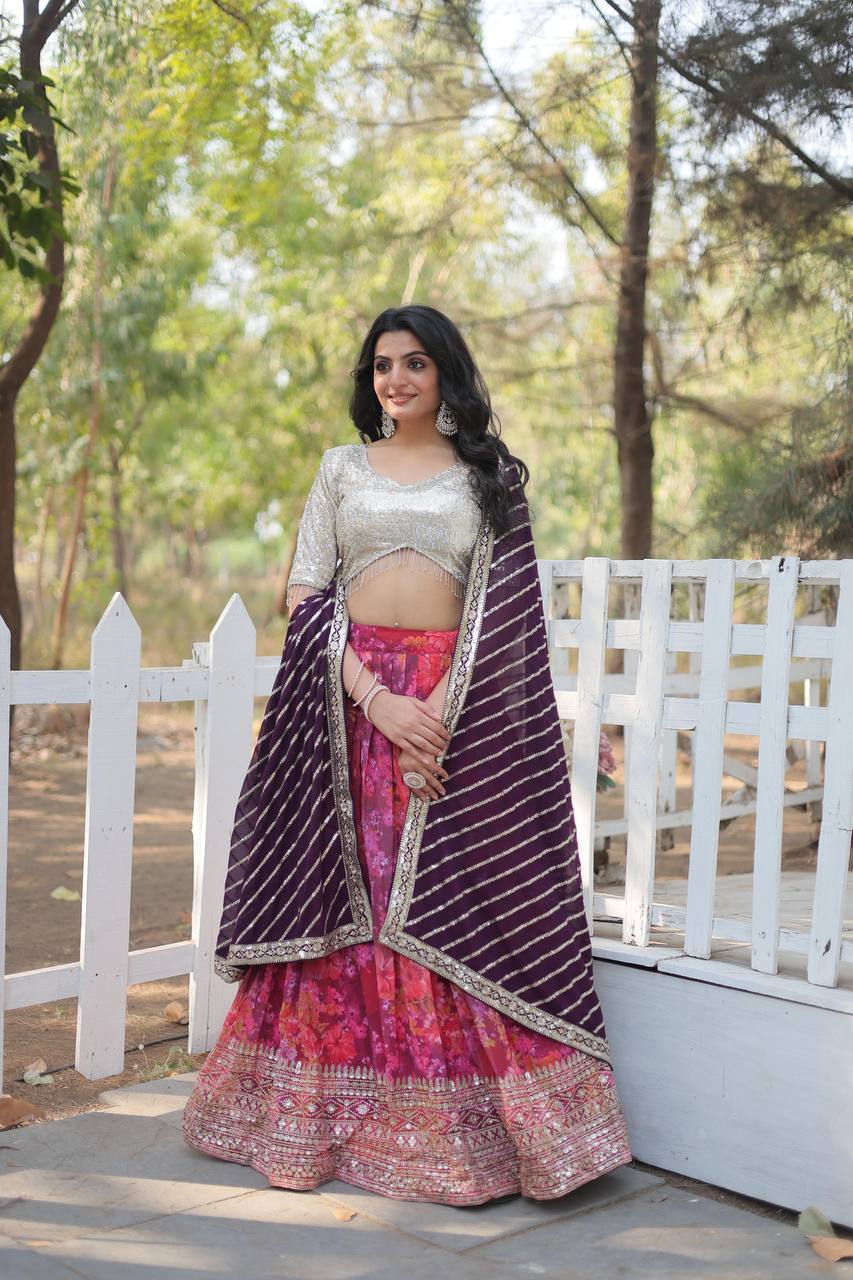 Exquisite Collection of Digital Printed Georgette Lehengas