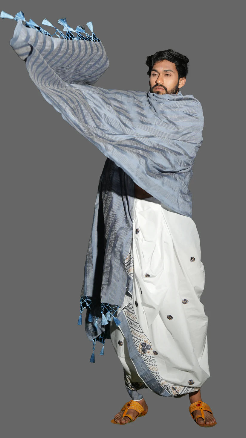 Abhishek Jod Dhoti With White And Gray Color Combinations