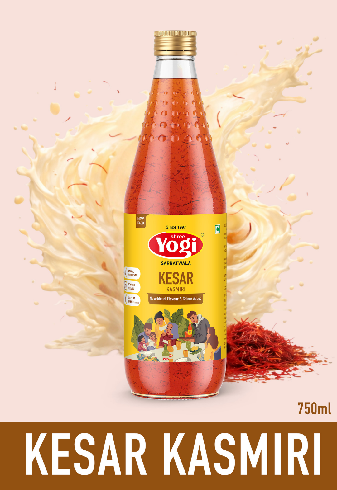 Shree Yogi Sharbatwala Premium Kesar Kashmiri Syrup | 750 ML