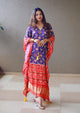 Pure Gajji Silk Kaftan Digital Print With Lace Border Work | Ready To Wear