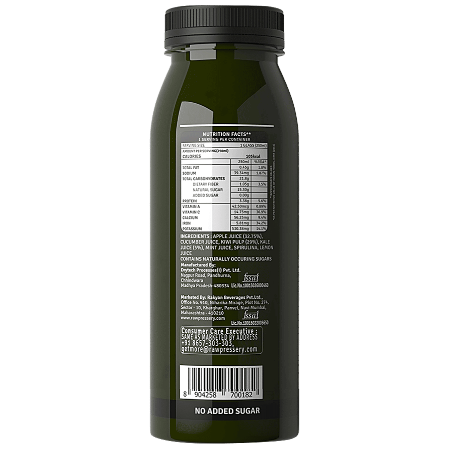Raw Pressery Cold Extracted Juice - Lean -250 ml