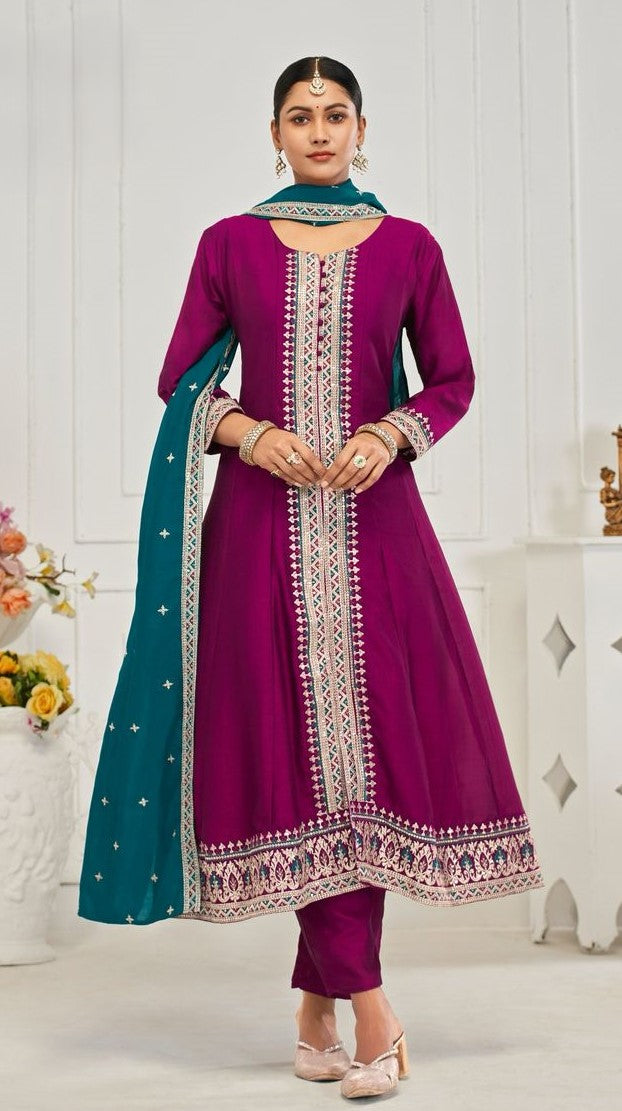 Contrasting Anarkali Party Wear Heavy Suit Set Collection | Ready To Wear