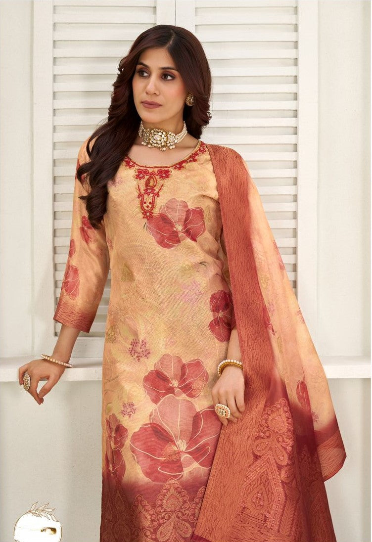 Heavy Party Wear Pure Chanderi Silk Suit Set Collection | Ready To Wear