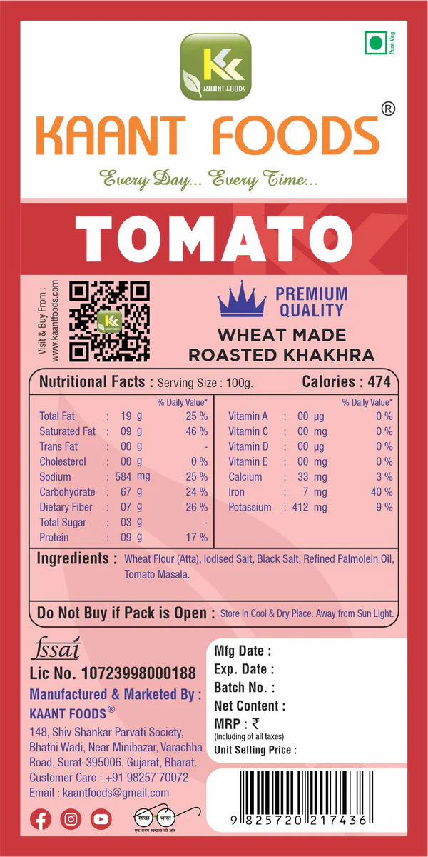 Kaant Foods Tomato Khakhra | 200 gms
