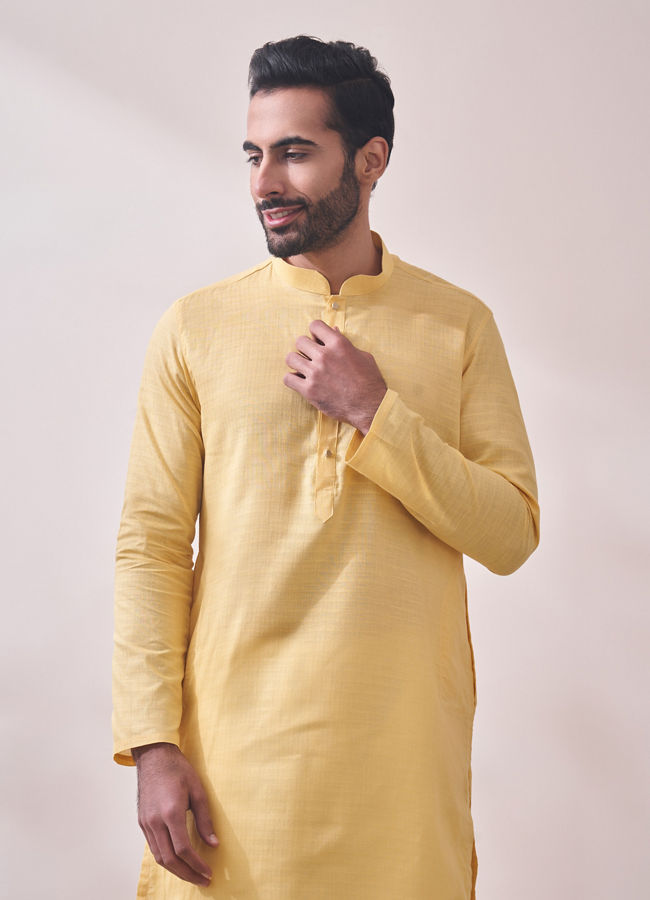 Manyawar Classy Yellow Kurta Set