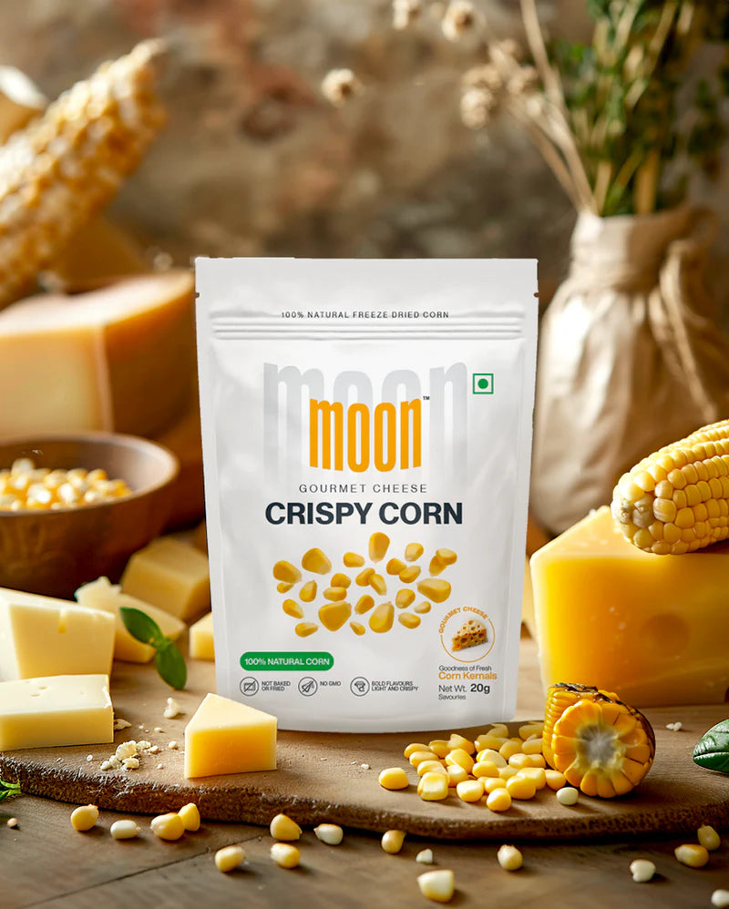 Moon Freeze Dried Crispy Corn Gourmet Cheese | ( Pack Of 3 ) 20 gms each