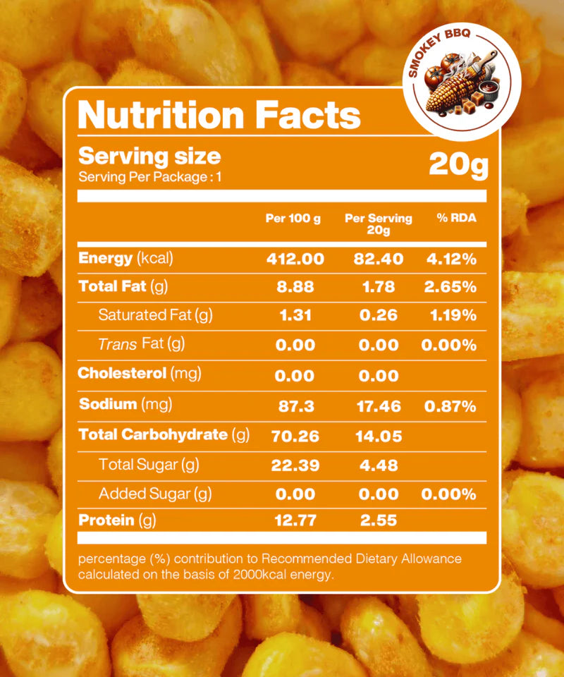 Moon Freeze Dried Crispy Corn Smokey BBQ | ( Pack Of 3 ) 20 gms each