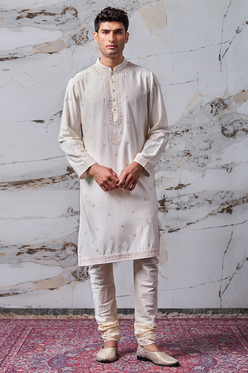 Ivory Chikankari Embroidered Kurta Set