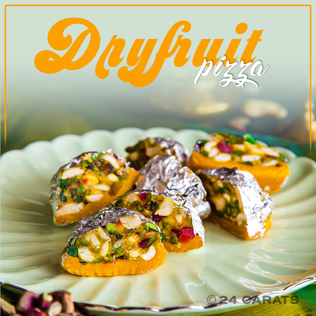 24 Carats Mithai Magic Dry Fruit Pizza