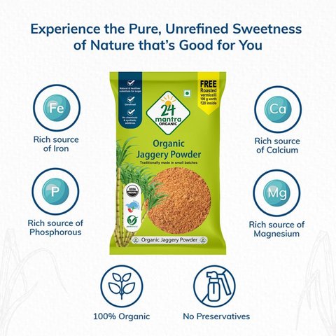 24 Mantra Organic Jaggery Powder - 500 gms