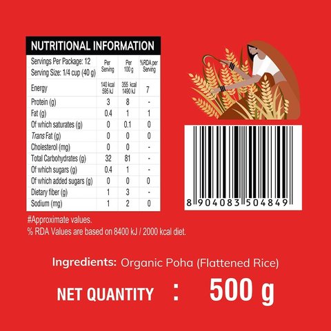 24 Mantra Organic White Poha - 500 gms