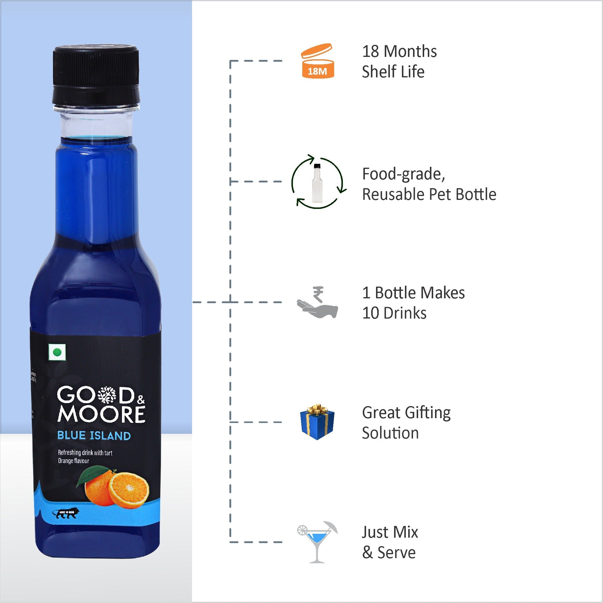 Good & Moore  Blue Island Syrup | 250 ML | 750 ML