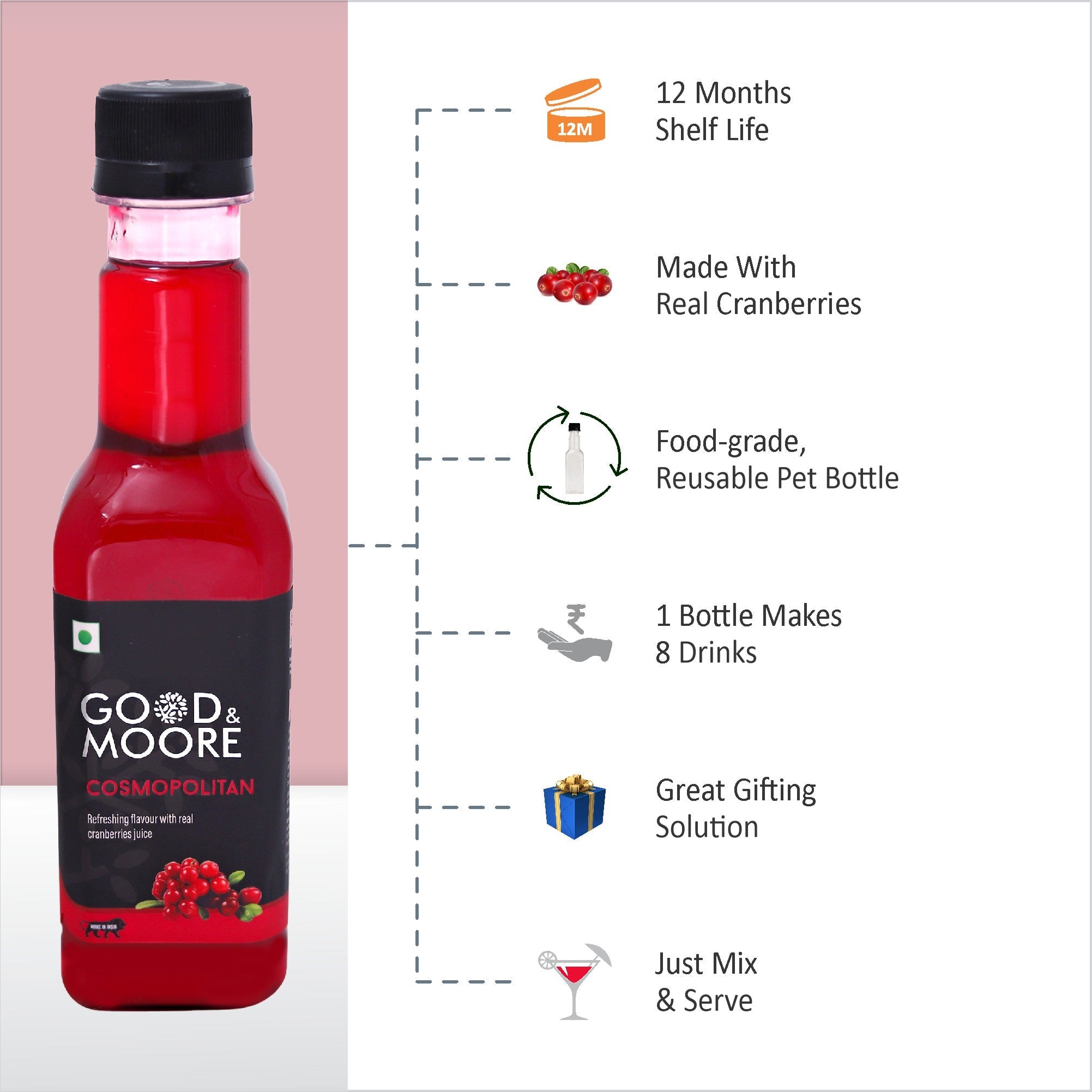 Good & Moore  Cosmopolitan Syrup | 250 ML | 750 ML