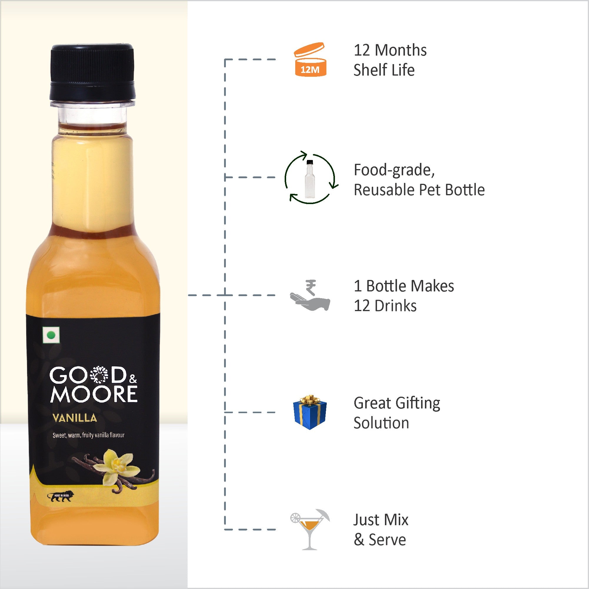 Good & Moore  Vanilla Syrup |250 ML | 750 ML