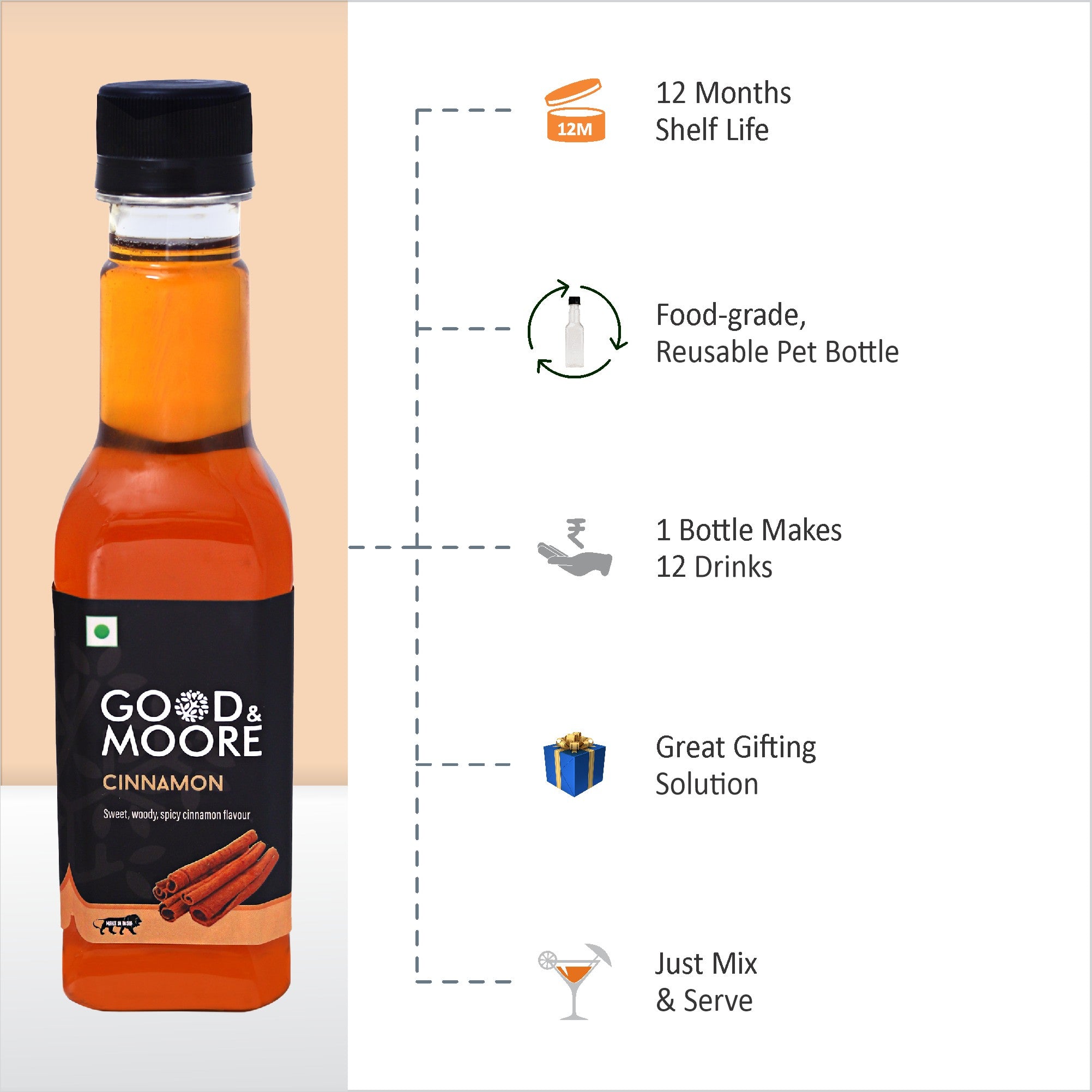 Good & Moore  Cinnamon Syrup | 250 ML | 750 ML