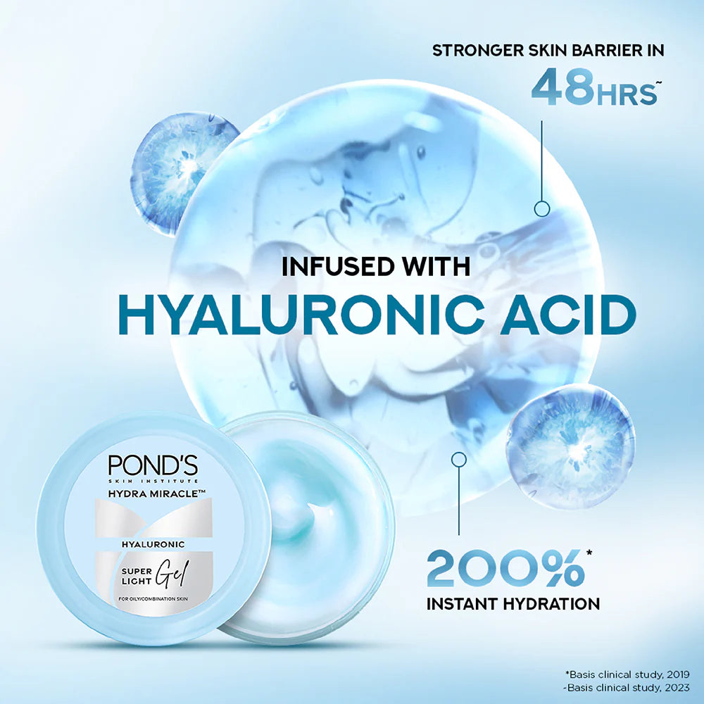 Pond's Super Light Gel Oil-Free Moisturize with Hyaluronic Acid & Vitamin E - 200 gm