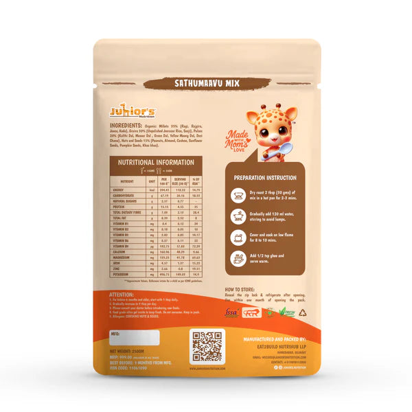 Junior's Nutrition Sathumaavu Mix For Young Kids (6+ Months) | 400 gms