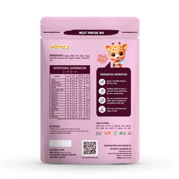 Junior's Nutrition Millet Pancake For Young Kids (1+ Years) | 400 gms