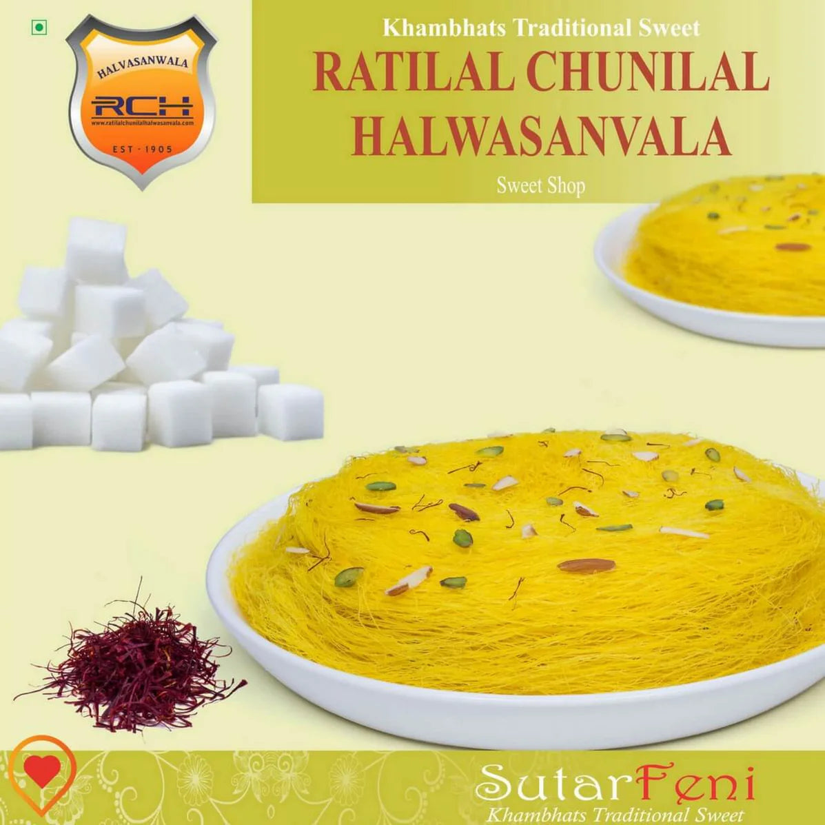 Ratilal Chunilal Halwasanwala Kesar Sutarfeni | 500 gms