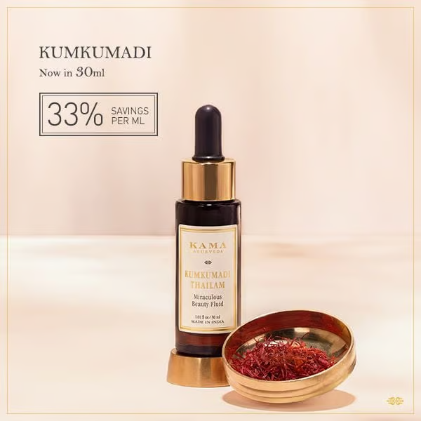 Kama Ayurveda Kumkumadi Thailam Miraculous Beauty Fluid | Ayurveda-inspired Night Serum | 3 Ml