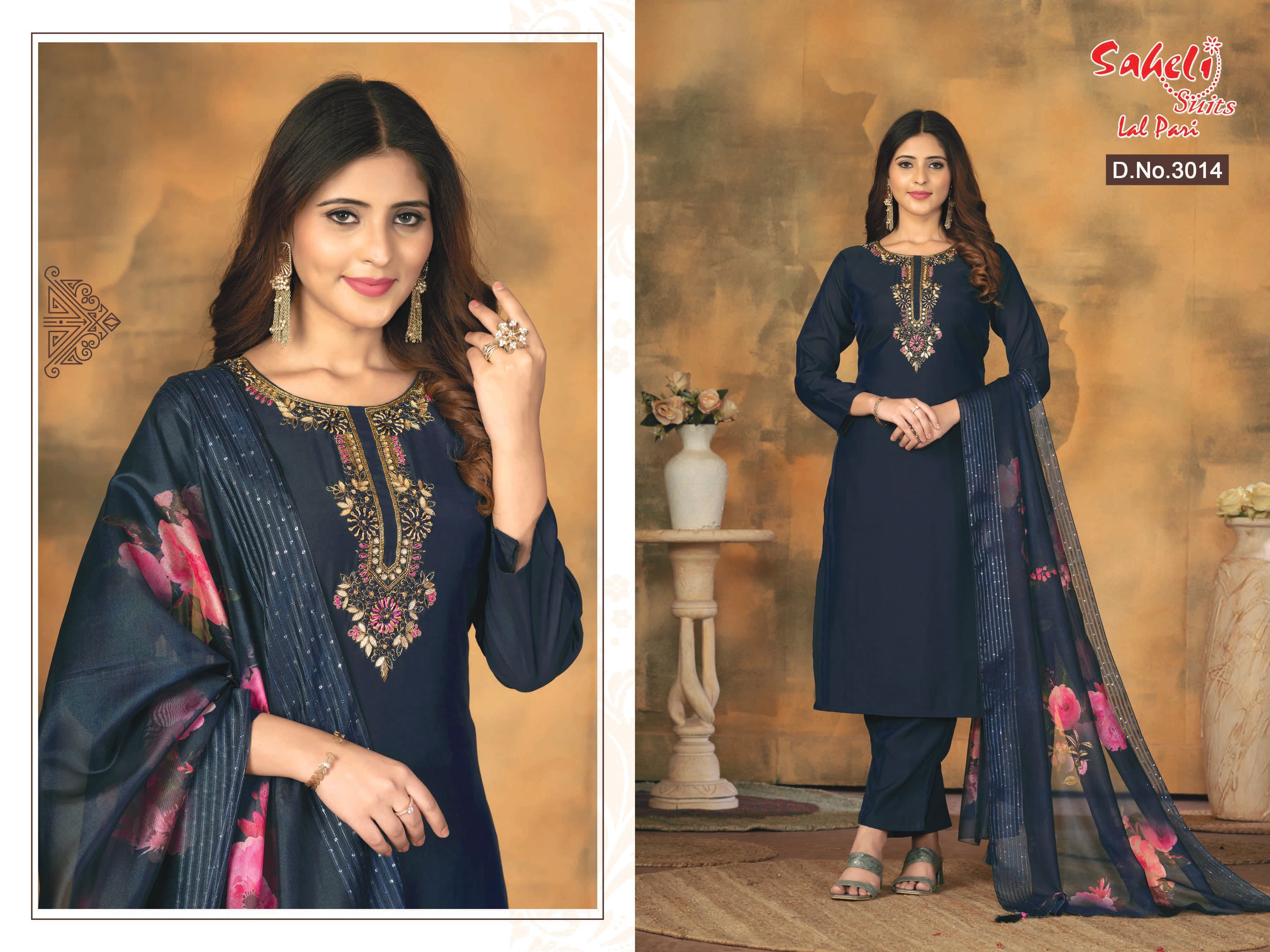 Heavy Party Wear Suit Set With Organza Print Dupatta