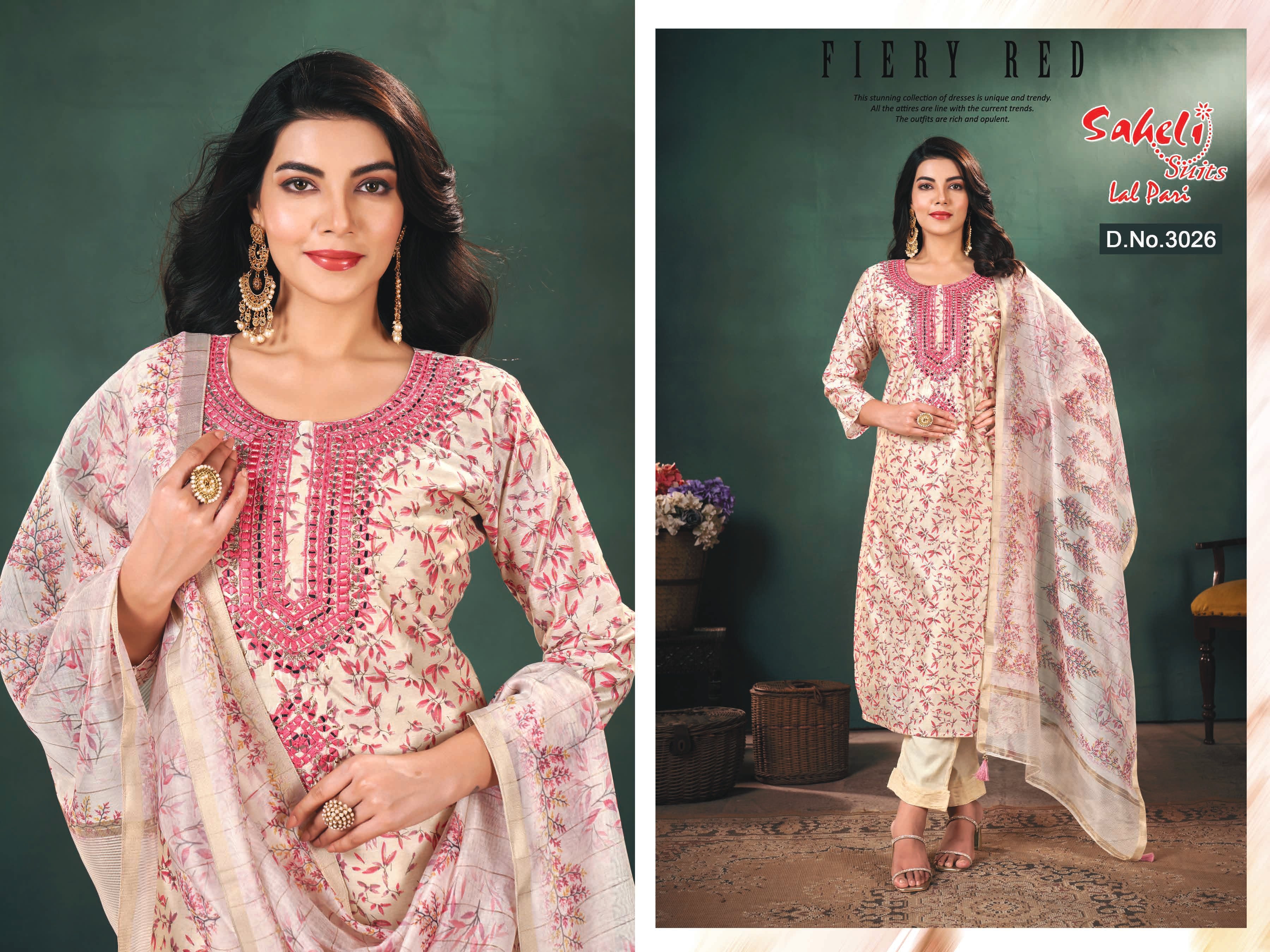 Traditional Couture Suit Set With Splendid Dupatta