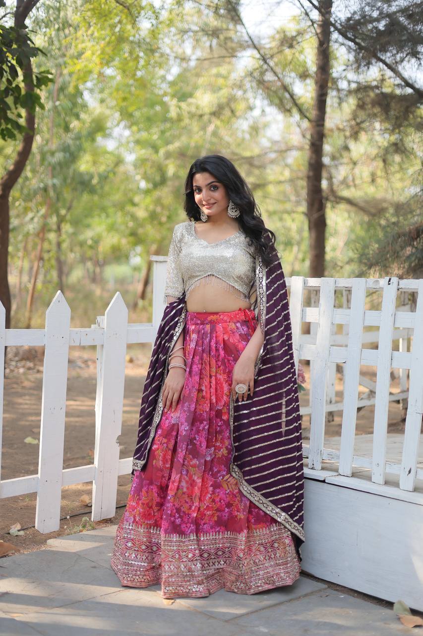 Exquisite Collection of Digital Printed Georgette Lehengas