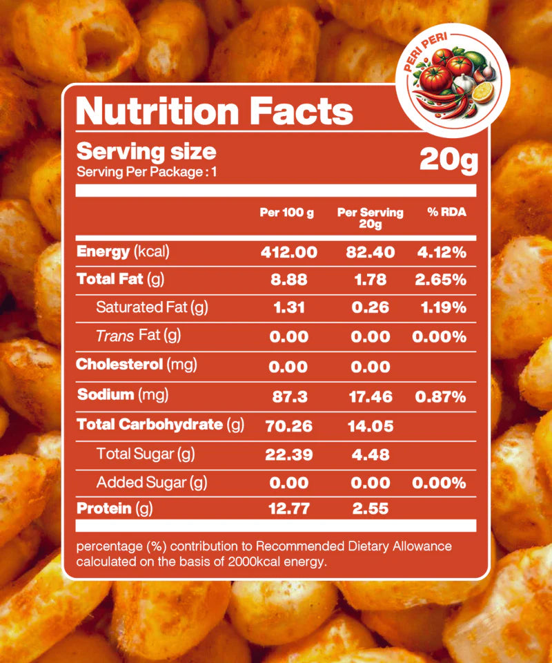 Moon Freeze Dried Crispy Corn  Peri Peri | ( Pack Of 3 ) 20 gms each