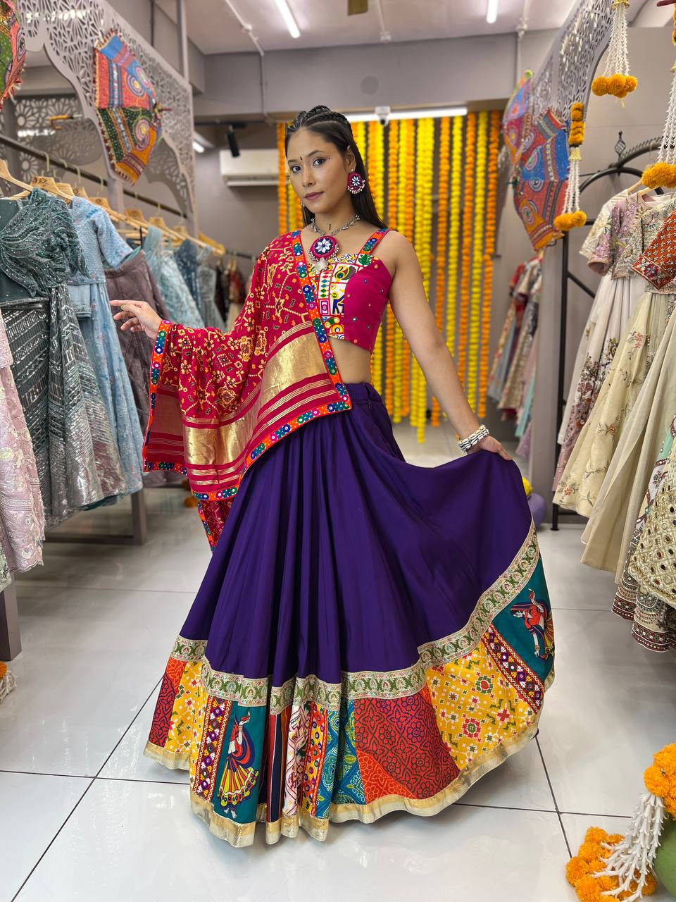 New Rani Panihari Lehenga Ready To Wear With Men's Kurta | AUG-24