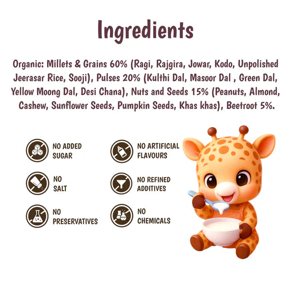 Junior's Nutrition Sathumaavu Beetroot Mix For Young Kids (6+ Months) | 400 gms