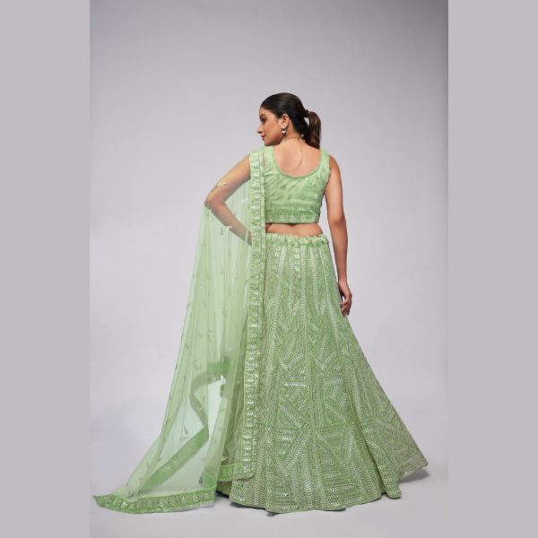 Designer Party Wear Muave Colour Leavs Motifs Sequins Lehenga Choli | Oct 2024