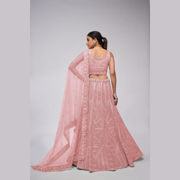 Dreamy Dazzle Lvory Colour Leavs Motifs Sequins Lehenga Sangeet Ceremony  Lehenga Choli | Oct 2024