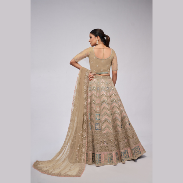 Peacock And Paisley Motifs Zari Work Bridal Lehenga Choli | Oct 2024