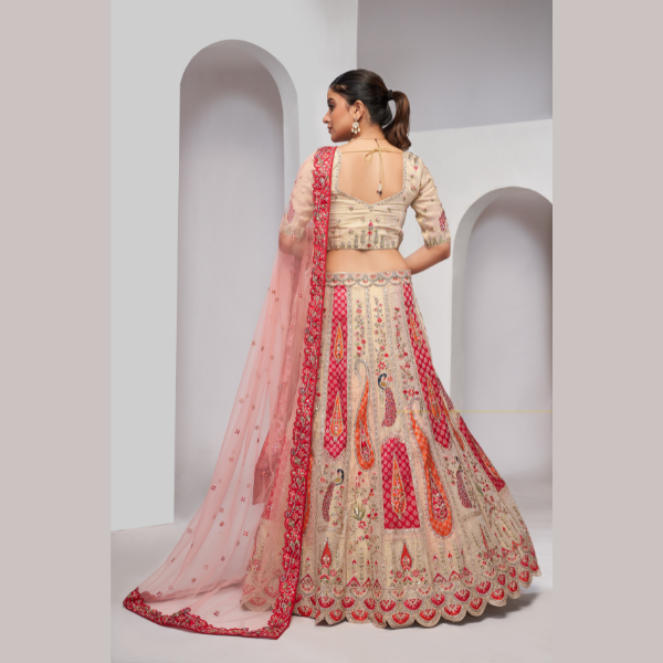 Pasely Motifs  Beautiful Peacock Embroidered  Bridal Lehenga Choli Set Lehenga Choli | Oct 2024