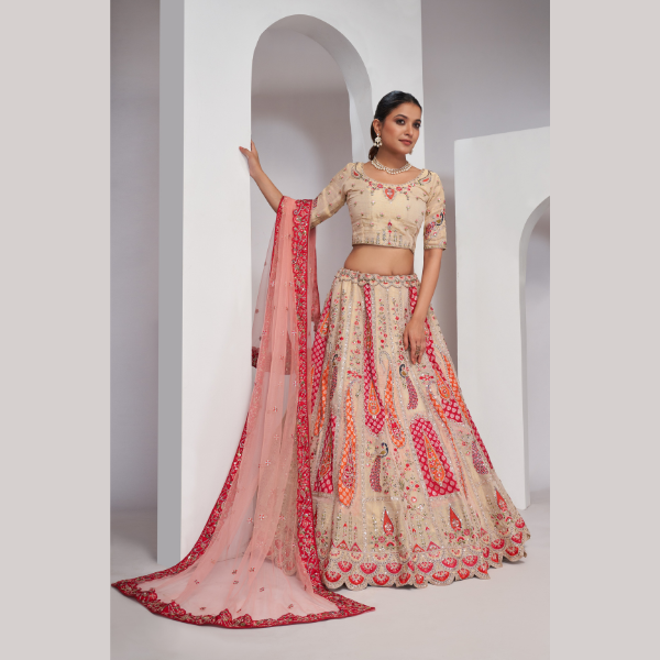 Pasely Motifs  Beautiful Peacock Embroidered  Bridal Lehenga Choli Set Lehenga Choli | Oct 2024