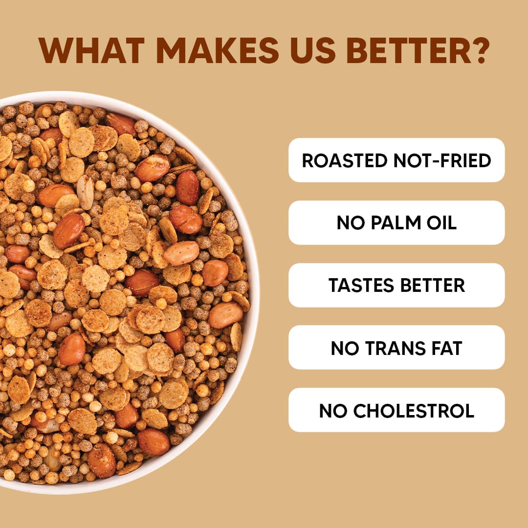 food bowl with roasted food and text highlighting benefits on a beige background