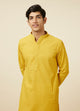Manyawar Mustard Yellow Chikankari Kurta Pajama
