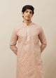 Manyawar Soft Pink Buta Patterned Kurta Set