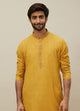 Manyawar Candlelight Orange Bel Buti Patterned Placket Kurta Set