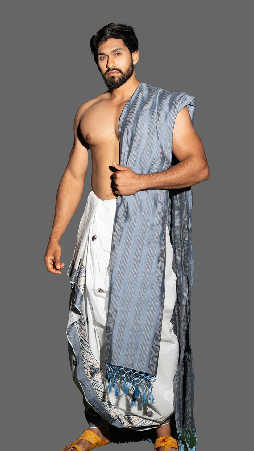 Abhishek Jod Dhoti With White And Gray Color Combinations