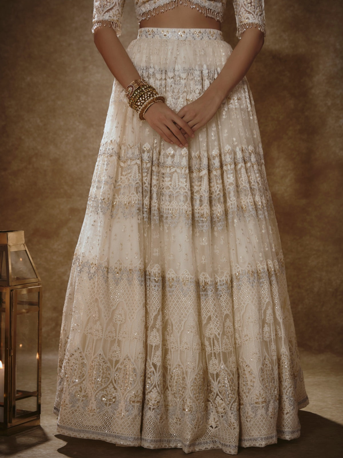 Wedding Collection Off-White Designer Lehenga Choli | Ready To Wear