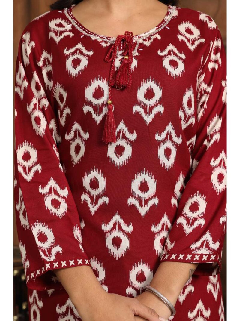 Mangalam Designer Maroon Kurti Set | Ready To Wear